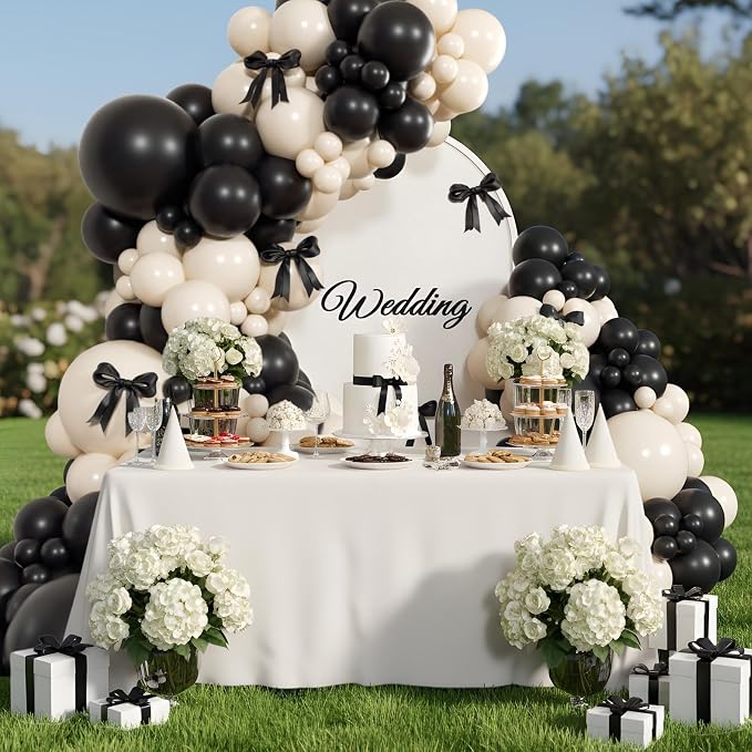 155pcs Black and White Balloon Arch Kit - Image 7