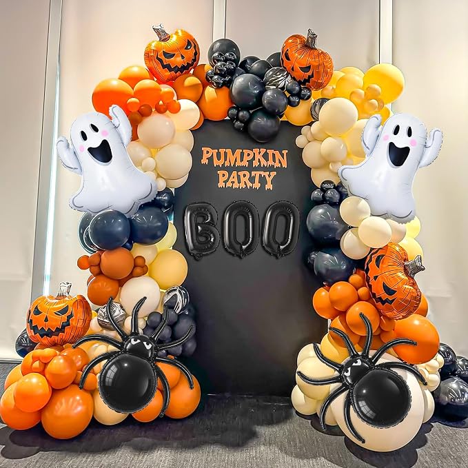9PCS Halloween Balloons Set Ghost Pumpkin Spider BOO Balloons Decor | Includes - Image 7