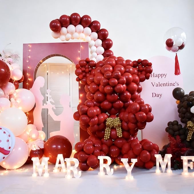 412pcs Ruby Red Balloon Arch Kit, 18 12 10 5 Inch Different Sizes Matte Latex - Image 7