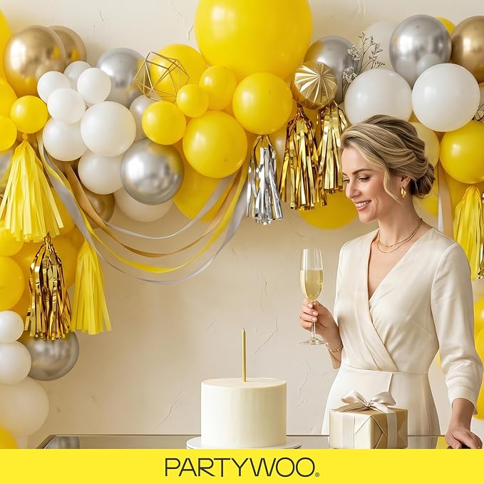 PartyWoo Yellow Balloons 120pcs Matte Yellow Color 18 12 10 5 Inch | 18 12 10 5 - Image 9