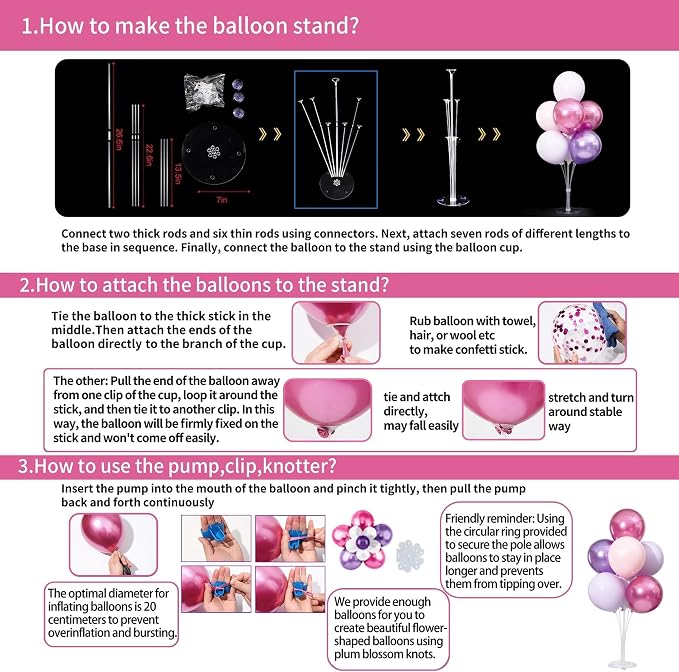 4 Sets Pink and Purple Balloons Stand - Image 6