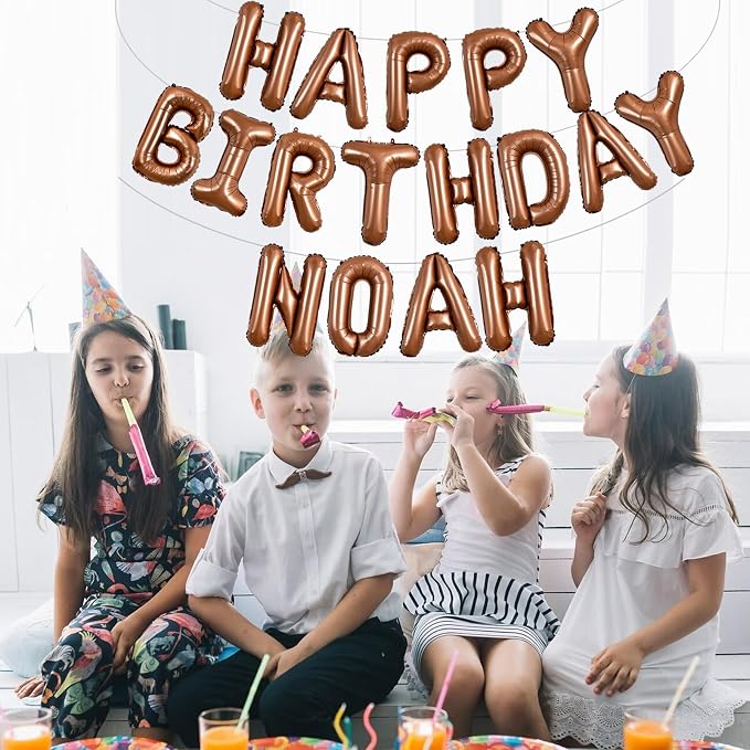TONIFUL 65 Pcs 16 Inch Brown Happy Birthday Balloons and 2 Sets A-Z Foil - Image 6