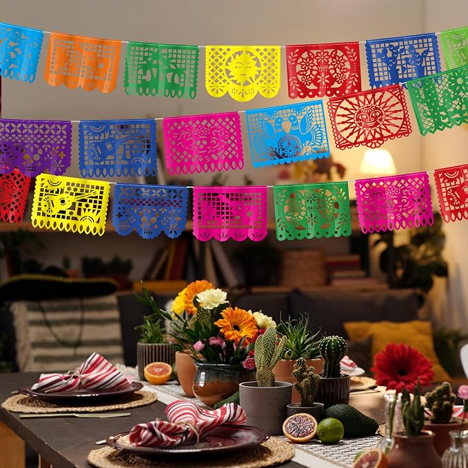 6 PCS Cinco De Mayo Banner, 110FT Colorful Fiesta Party Decorations, Plastic - Image 8