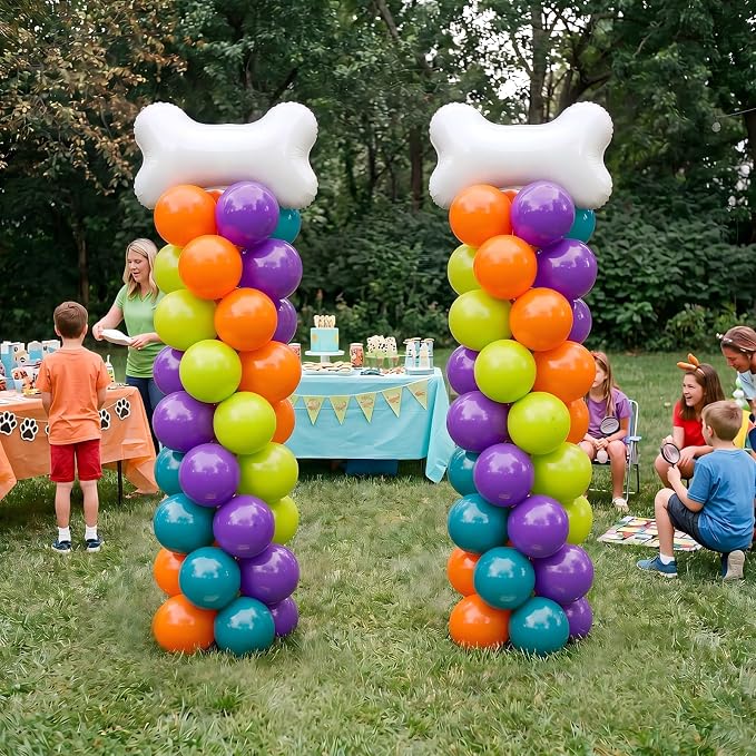 Jenaai 2 Set 163 Pcs Cartoon Dog Birthday Party Balloon Column Stand Kit | Dog - Image 8