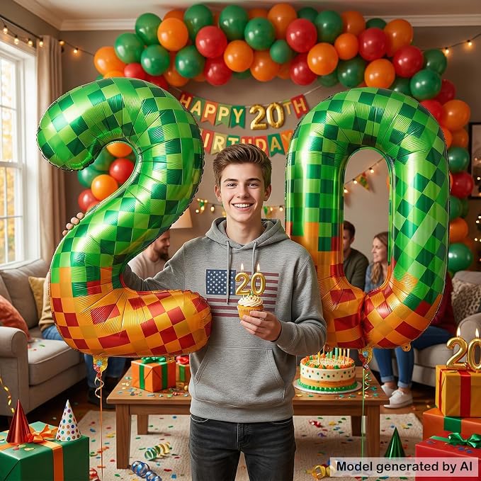 40 Inch Pixel Foil Number 20 Balloon - Image 7