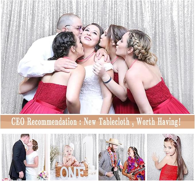 ShinyBeauty Silver Sequin Backdrop 10FTx10FT - Image 6