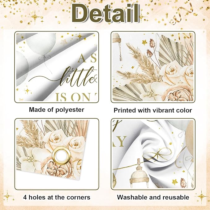 Boho Baby Shower Banner Neutral Gold Baby Shower Party Decorations A Sweet - Image 8