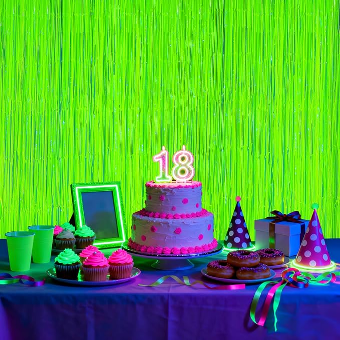 2 Pack Glow in The Dark Party Streamers, Neon Party Decorations Fluorescent - Image 7