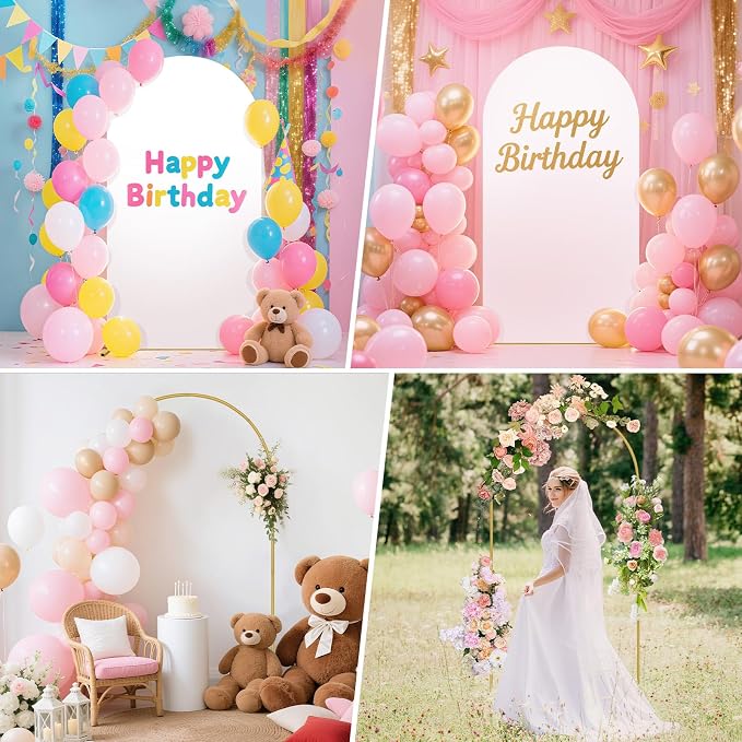 7.2FT Wedding Arch Backdrop Stand and Cover Set, Metal Balloon Arch Stand and - Image 7