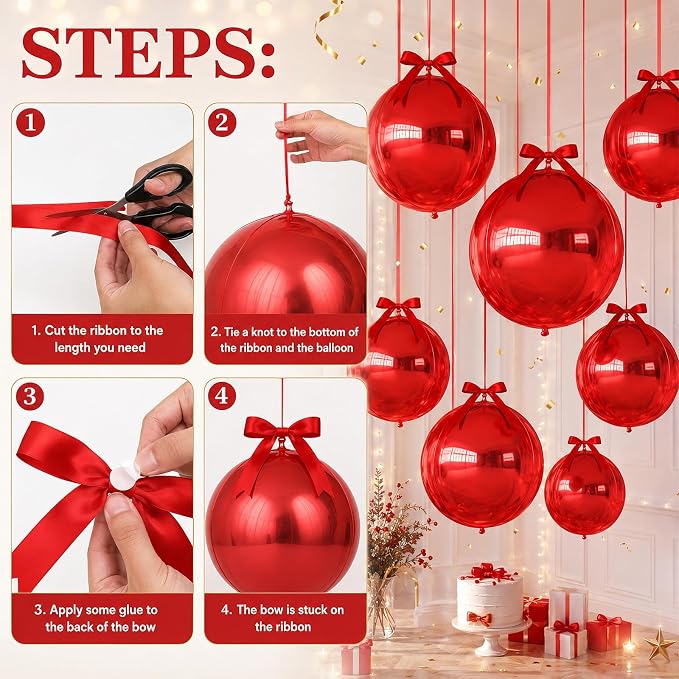 Red 4D Round Foil Balloons - Image 9