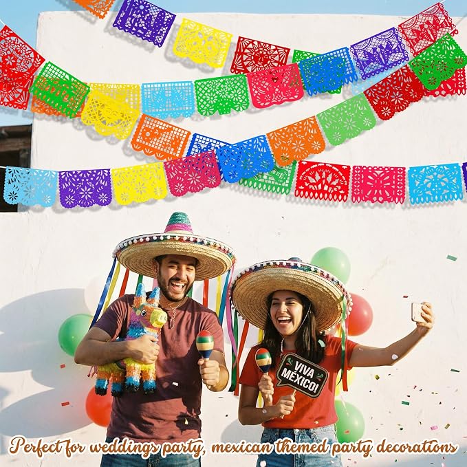 Boao 4 Packs 65.6 Feet Cinco De Mayo Party Decorations Mexican Banner Fiesta - Image 7
