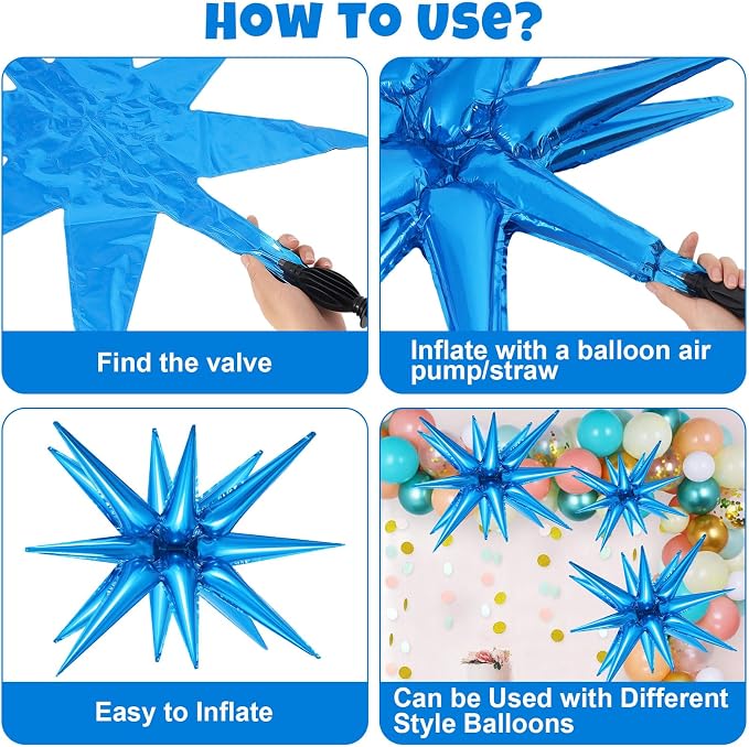 10 Pcs Star Balloons Explosion Balloons Foil Cone Balloon Magic - Image 7