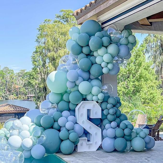 Mist Blue Balloons 18 Inch 24 Pack Matte Helium Latex Round Balloons - Image 3