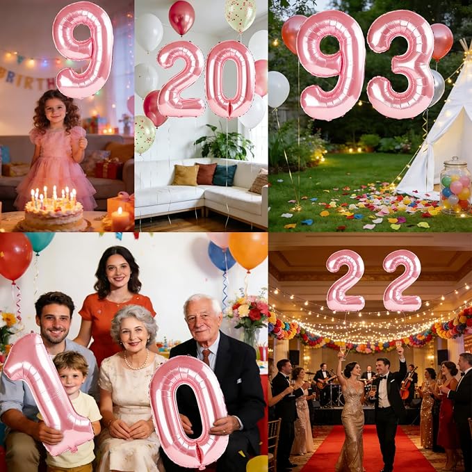 40 Inch Number 93 Balloons for 93rd Birthday Party Decorations, 0-100 Jewelry - Image 7
