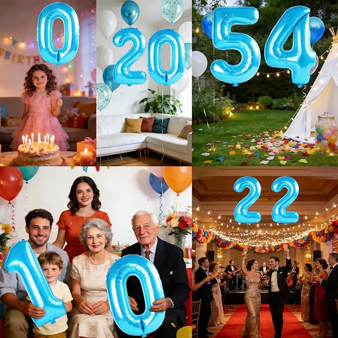 40 Inch Number 54 Balloons for 54th Birthday Party Decorations, 0-100 Jewelry - Image 7
