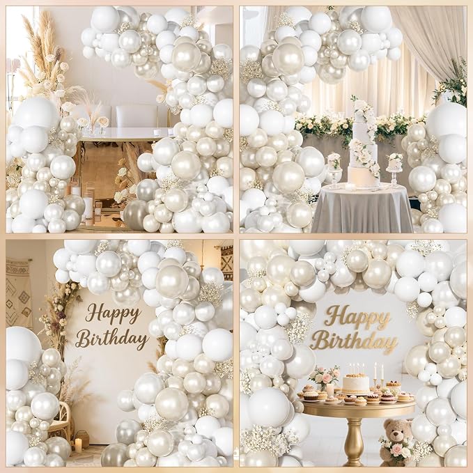 Ouddy Party Pearl White Balloon Garland Arch Kit 18 12 10 5 Inch | Different - Image 7