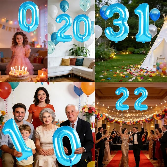 40 Inch Number 31 Balloons for 31st Birthday Party Decorations, 0-100 Jewelry - Image 7
