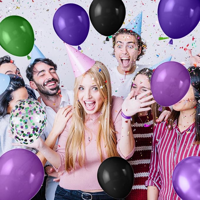 Green Purple Black Balloons, 12 Inch Truck Metallic Purple Pearl Purple Dark - Image 5