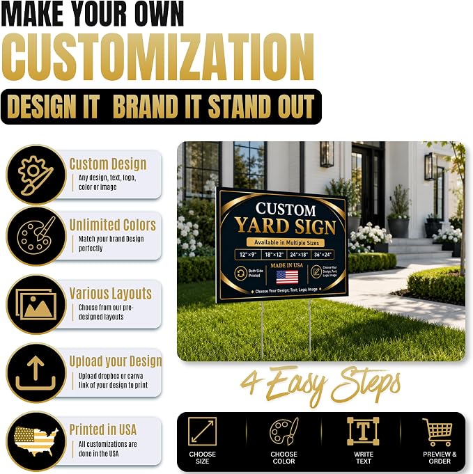 Custom Signs Outdoor by BCB Print 24x18, Personalized Signs, Printed in USA | - Image 7