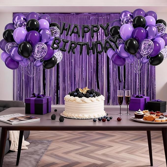 60pcs Purple and Black 12inch - Image 7