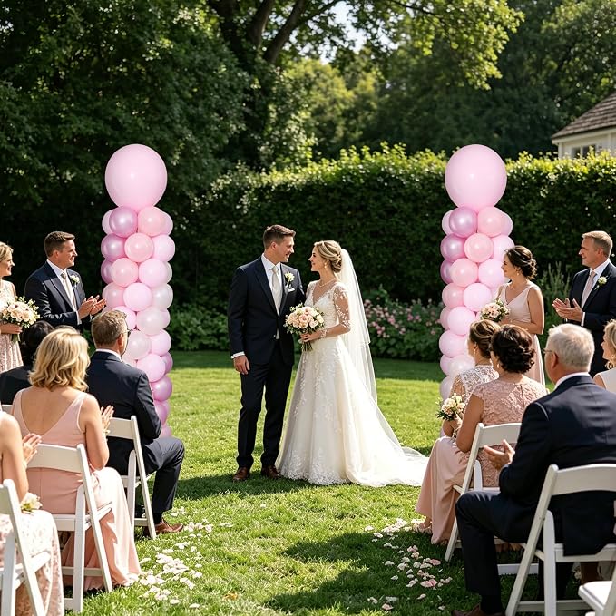Pink and White Balloon Column Stand Kit of 2 - Image 7
