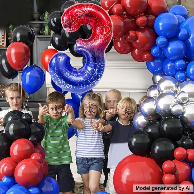 40 Inch Spider Number 3 Foil Balloons - Image 7