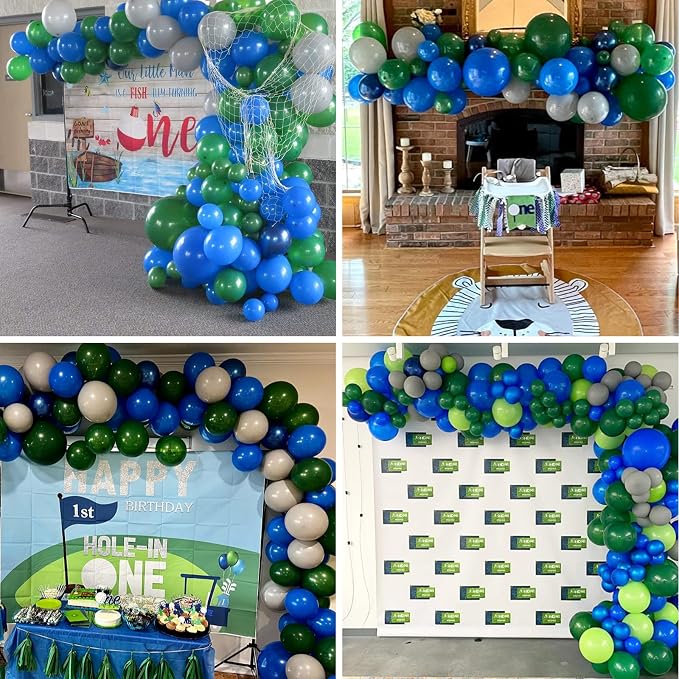 Balloons Green and Blue, Jungle Safari Themed Party, Dinosaur Party Supplies - Image 7
