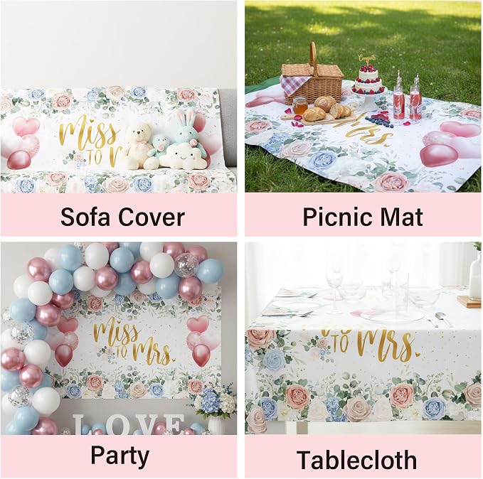 Wedding Backdrop Miss to Mrs Decorations - Image 7
