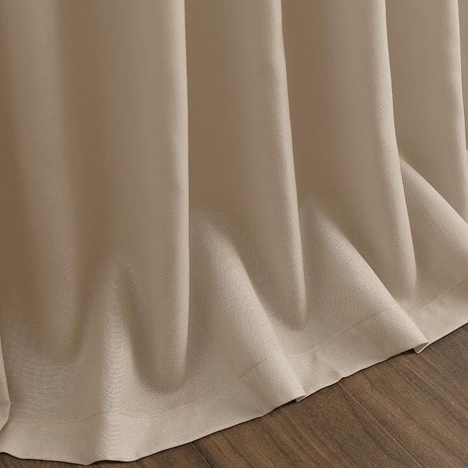 Sepia Beige Linen Curtains 120 Inches Long - Image 9