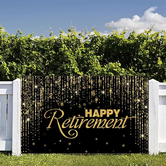 Happy Retirement Backdrop with 70.8"X43.3",Large Happy Retirement Banner - Image 7