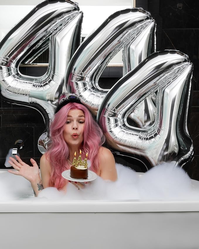 Silver Number 4 Balloon 40 Inch, 4th Birthday Party Decorations Men Women | - Image 9