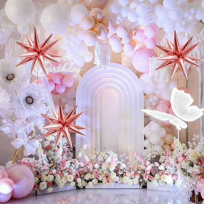 Rose Gold Star Balloons Birthday Decorations - Image 7