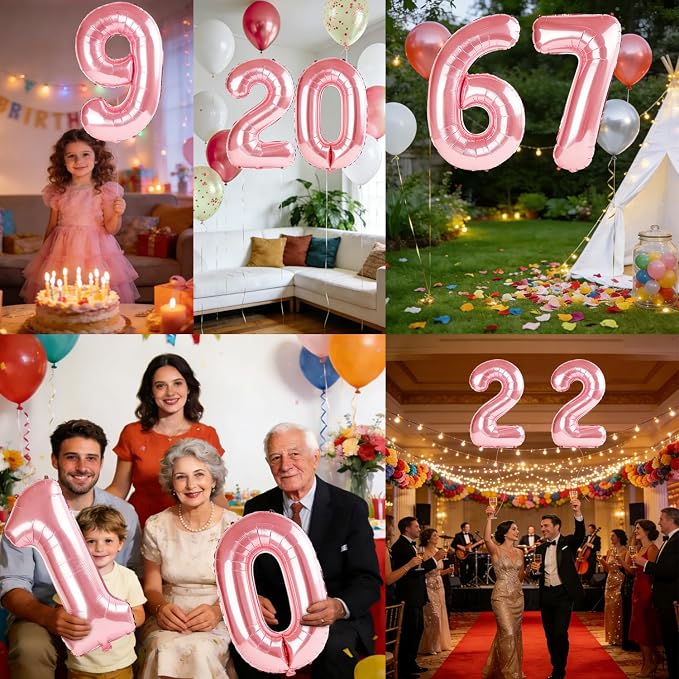 40 Inch Number 67 Balloons for 67th Birthday Party Decorations, 0-100 Jewelry - Image 7