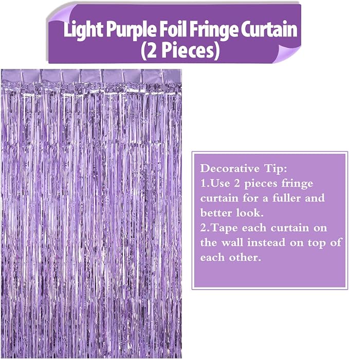 2 Pack Fringe Curtains Foil Shiny Fringe Backdrop Tinsel Door Streamers Foil - Image 7