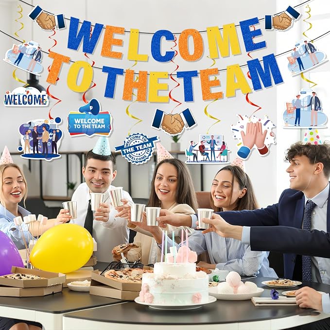 Welcome to the Team Banner Hanging Swirls Party Decorations 10PCS | Welcome - Image 6