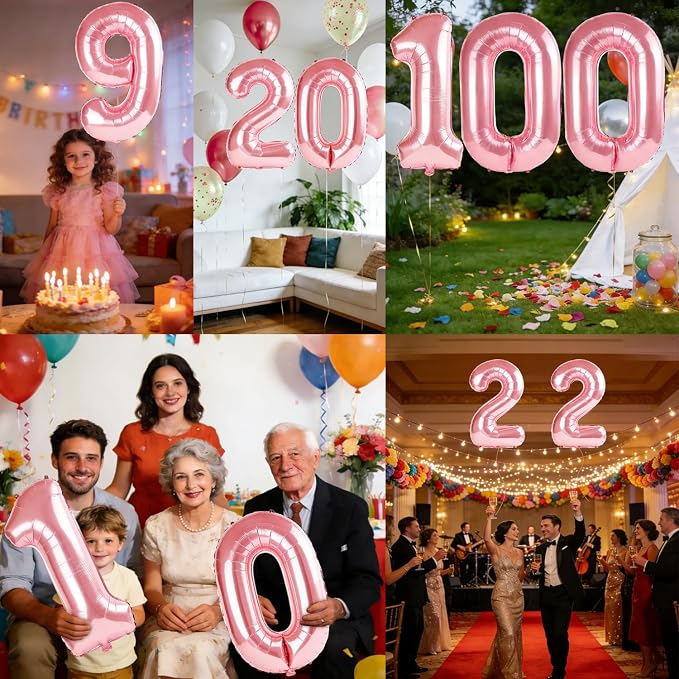 40 Inch Number 100 Balloons for 100th Birthday Party Decorations, 0-100 Jewelry - Image 7