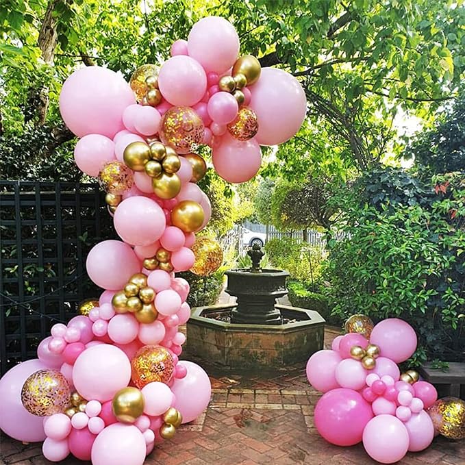 Voircoloria 130pcs Pink Balloons Garland Arch Kit, 18 12 10 5 Inch | - Image 9
