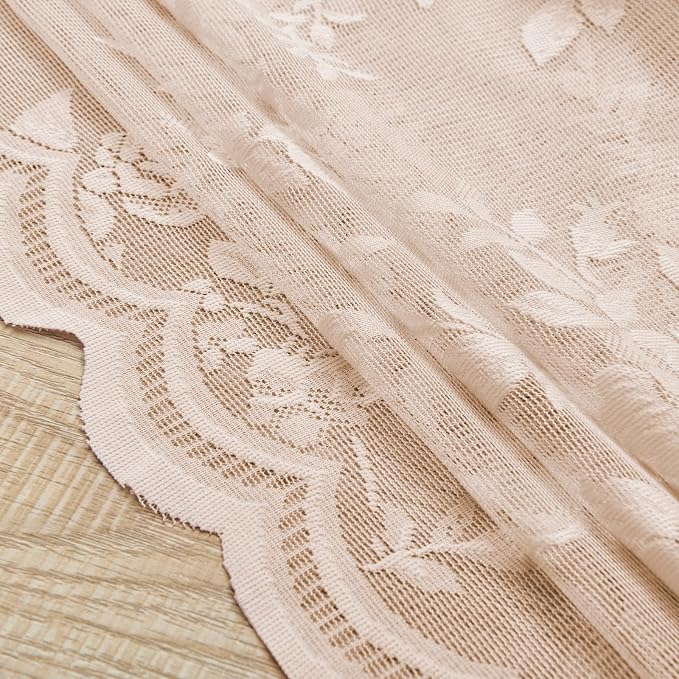 Blush Pink Lace Cafe Curtains - Image 7