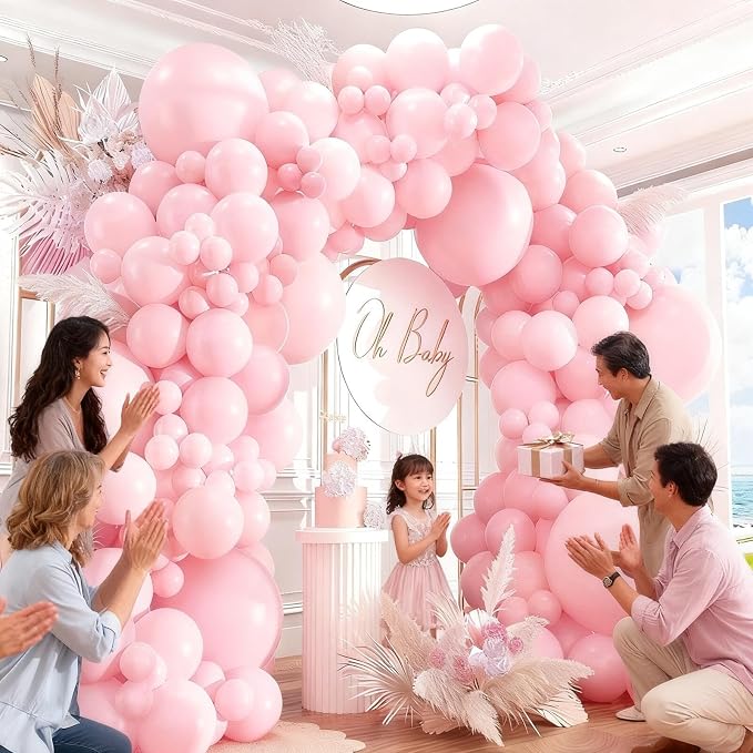 412pcs Light Pink Balloon Arch Kit 18 12 10 5 Inch Different Sizes baby pink - Image 7
