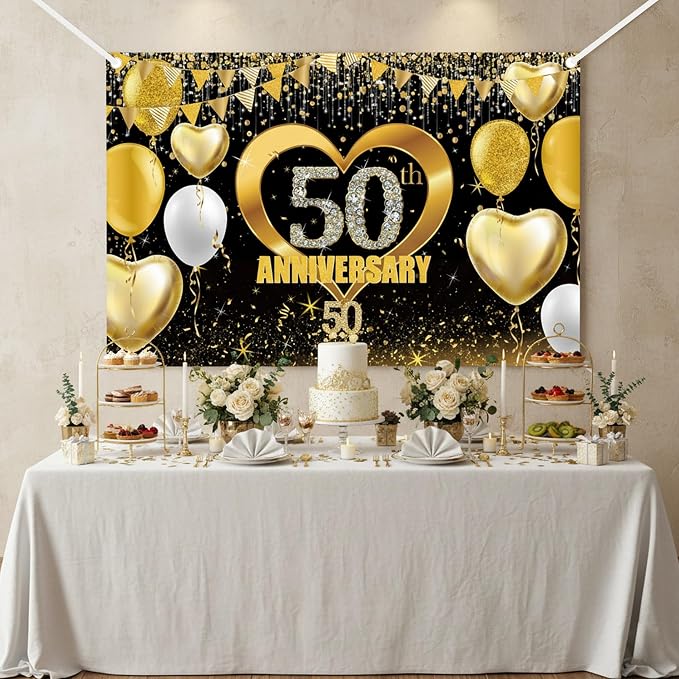 50th Wedding Anniversary Backdrop Decoration - Image 6