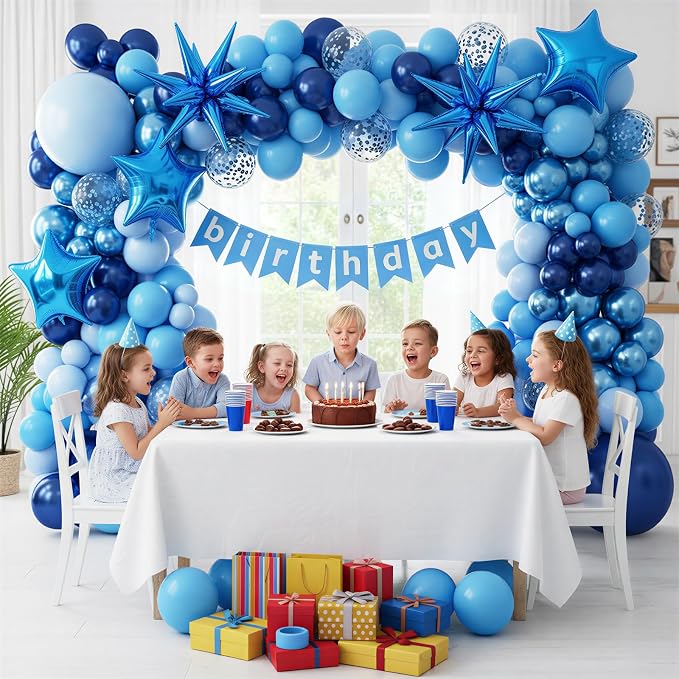 RUBFAC Blue Balloon Arch Kit, Metallic Blue - Image 7