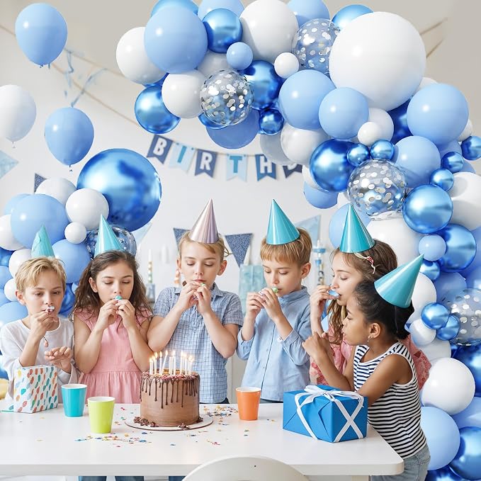 Blue Balloon Arch Kit 86Pcs Pastel Blue White Balloons Garland Kit - Image 8