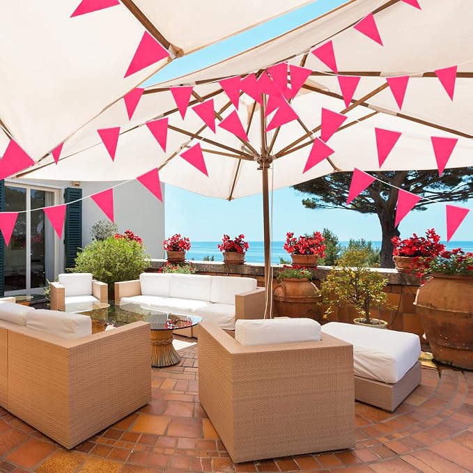 Tatuo 200 Feet Solid Pennant Banners Flags String Triangle Hanging DIY Bunting - Image 7