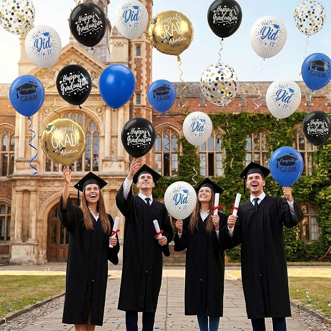 HILAVO Blue and Black Graduation Balloons 2026 Graduation Decoration 18 In Grad - Image 7