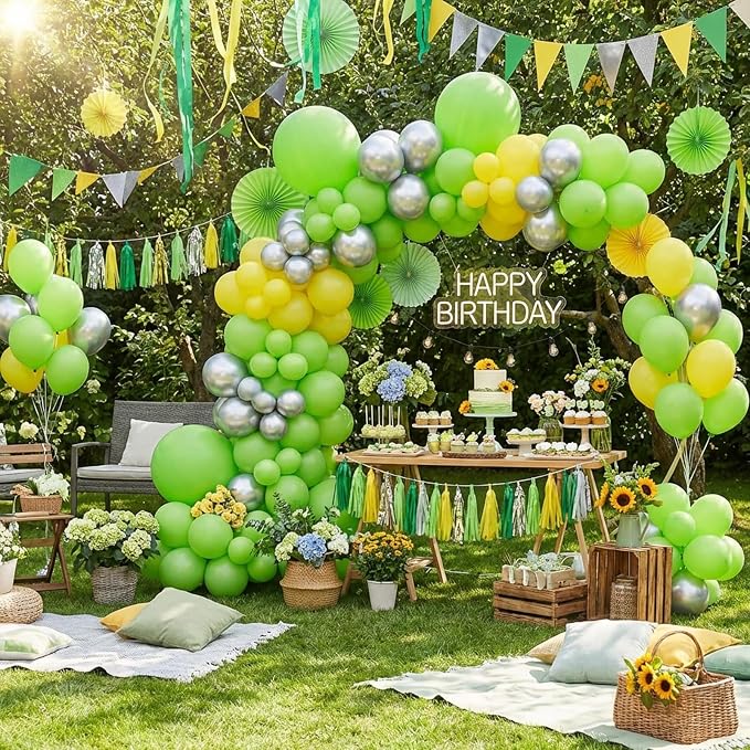 APLANET 150pcs Lime Green Balloons Different Sizes 18 12 10 5 Inch Light Fruit - Image 7