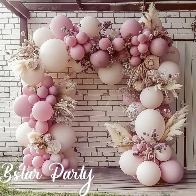 Double Stuffed Dusty Pink Balloon Garland Arch Kit | 18/12/10/5inch Different - Image 6