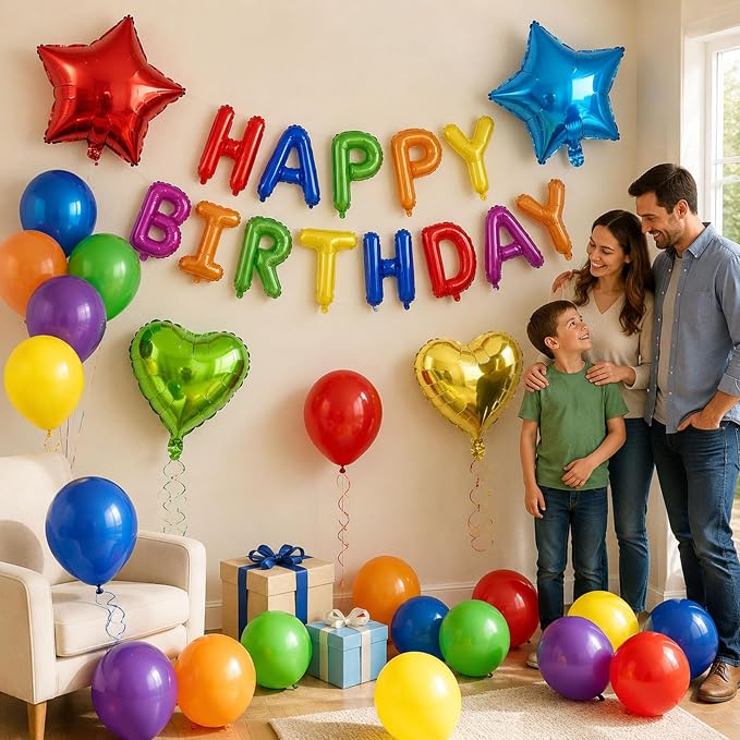 27 PCS Happy Birthday Balloon, Birthday Decorations 3D Foil Happy Birthday - Image 5