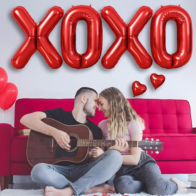 40 Inch Large Red XOXO Balloons, XOXO Letters Foil Balloons - Image 7