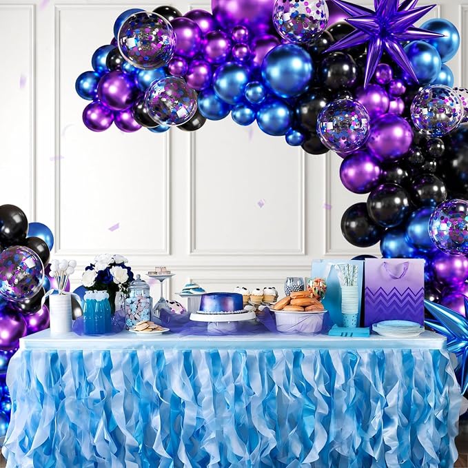 Black Purple Blue Balloon Arch Kit - Image 7