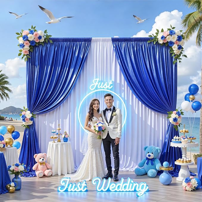 20x10FT Royal Blue Sequin Backdrop Curtain - Image 8